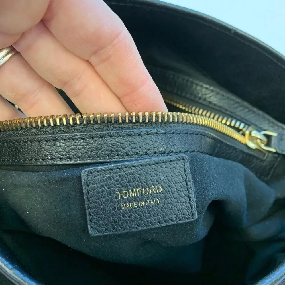 TOM Ford Nina Black Calfskin Hobo Bag